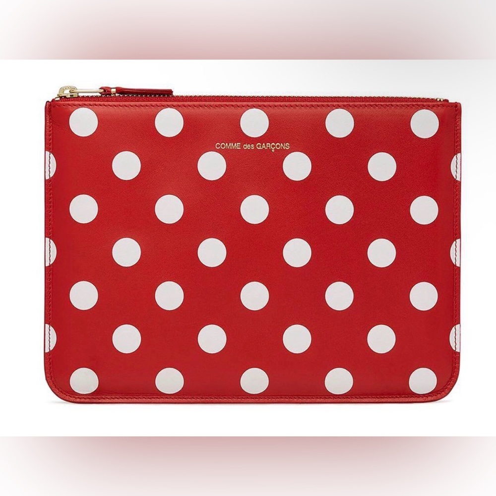 NWT Comme des Garçons Red Polka Dot Zip Pouch Wallet – Giftable